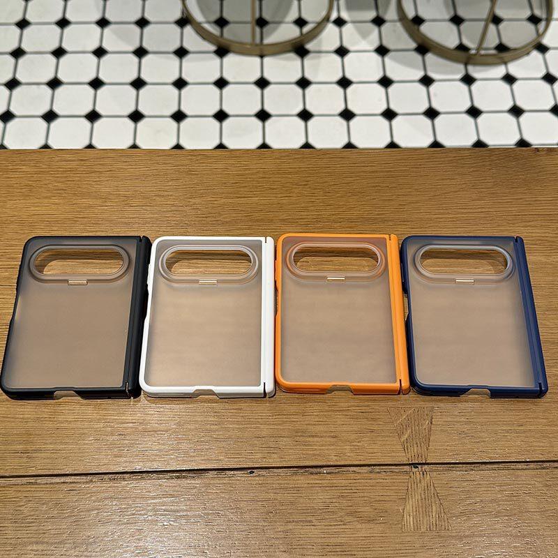 For Huawei Pura X Max Case Matte Transparent  Acrylic Skin Feel Hard Cover Equipped With Central Axis Hinge Protection Shell