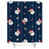 TU Festive Santa Claus Shower Curtain Christmas Holiday Decor Waterproof Bathroom Set Holiday Gift Xmas Pattern Home Textile