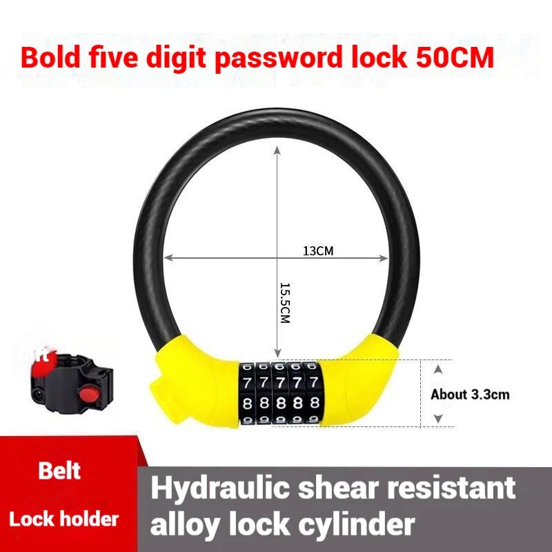 Motorcycle Anti-Theft Combination Locks, Portable Safety Buckles, Electric Vehicle, Steel Cables, Bicycle Accessories