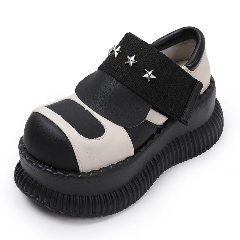 Thick Bottom Increased Big Head Muffin Bottom Shoes Cool Punk Small Casual Pumps Women