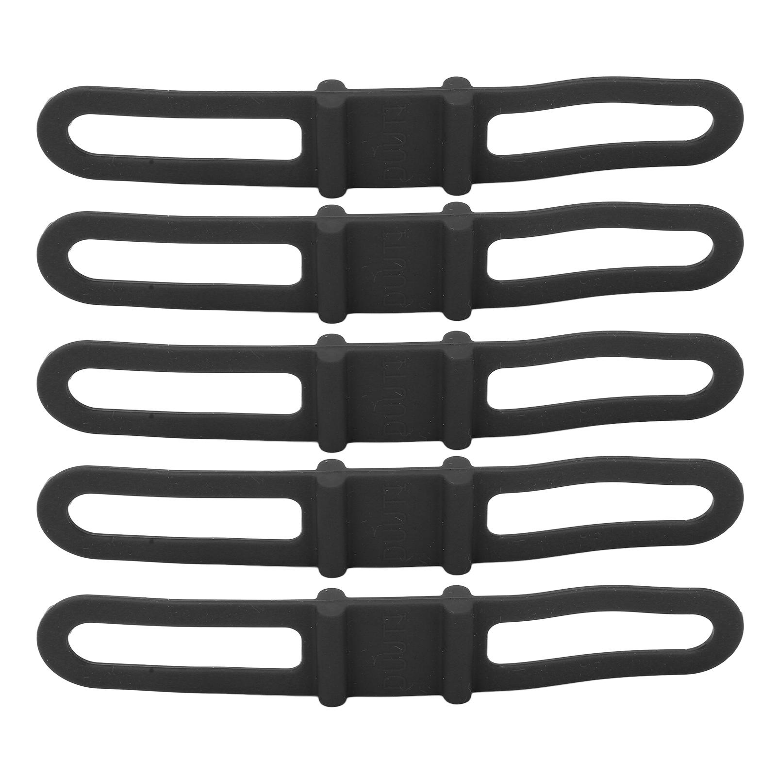

DUUTI 5pcs Bike Silicone Band Cycling Flashlight Handlebar Mount Holder Multipurpose Bicycle Straps for RidingBlack чёрный