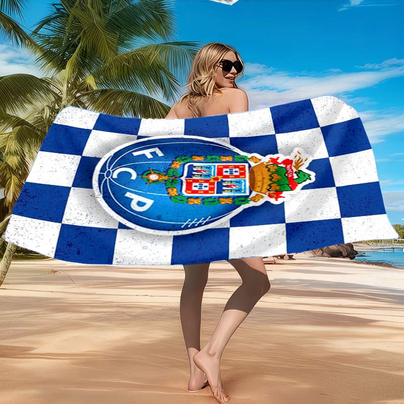 FC-Wappen-Design aufgedrucktes Mikrofaser-Strandtuch, Weich und saugfähig, Schnell trocknend, Ideal für Sommerreisen, Strand-Essential, Schwimmbad