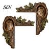 Saisonale Innendekoration 2 Stück Baumhöhle und Tier Holztür-Topper, Rustikaler Waldstil Dekorativer Weihnachts-Rahmen-Eckdekor, 2D