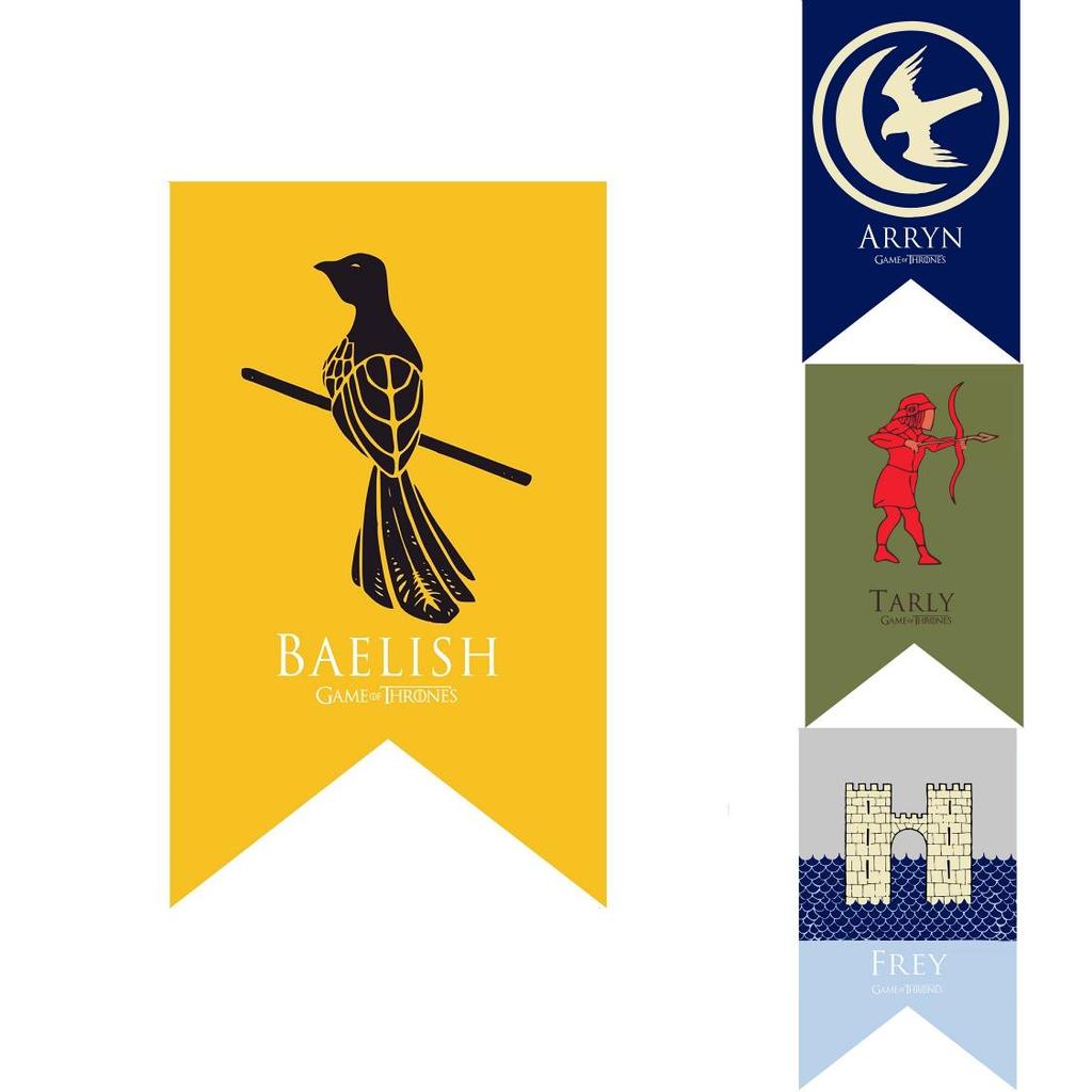 Stendardo Bandiera Game Of Thrones in Tessuto Poliestere per Decorazione Stanza a Tema