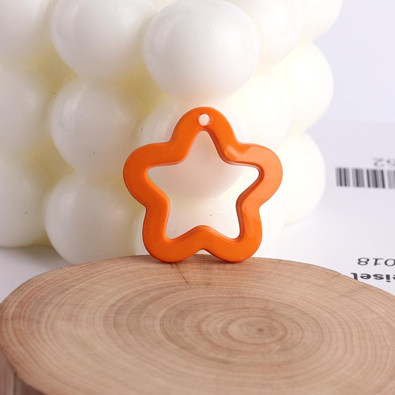 30x29mm Macaron Color Solid Hollow Cartoon Star Charms With Hanging Hole Acrylic DIY Earrings Ornaments Jewelry Accessories