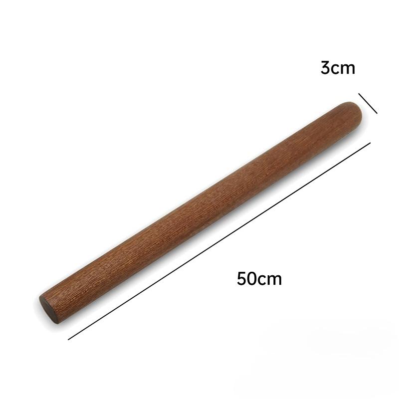 30/50/60cm Household Dumpling Skin Wrapped with Sapi Solid Wood Rolling Pin, Ebony Large Extended One-piece Molding Rolling Pin