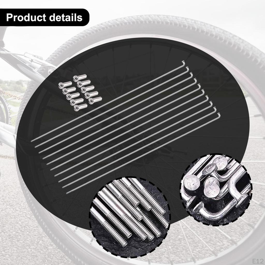 10Pcs Stainless Steel Bike Spokes 2mm Impact Resistance Part Repair with Spoke for Mountain