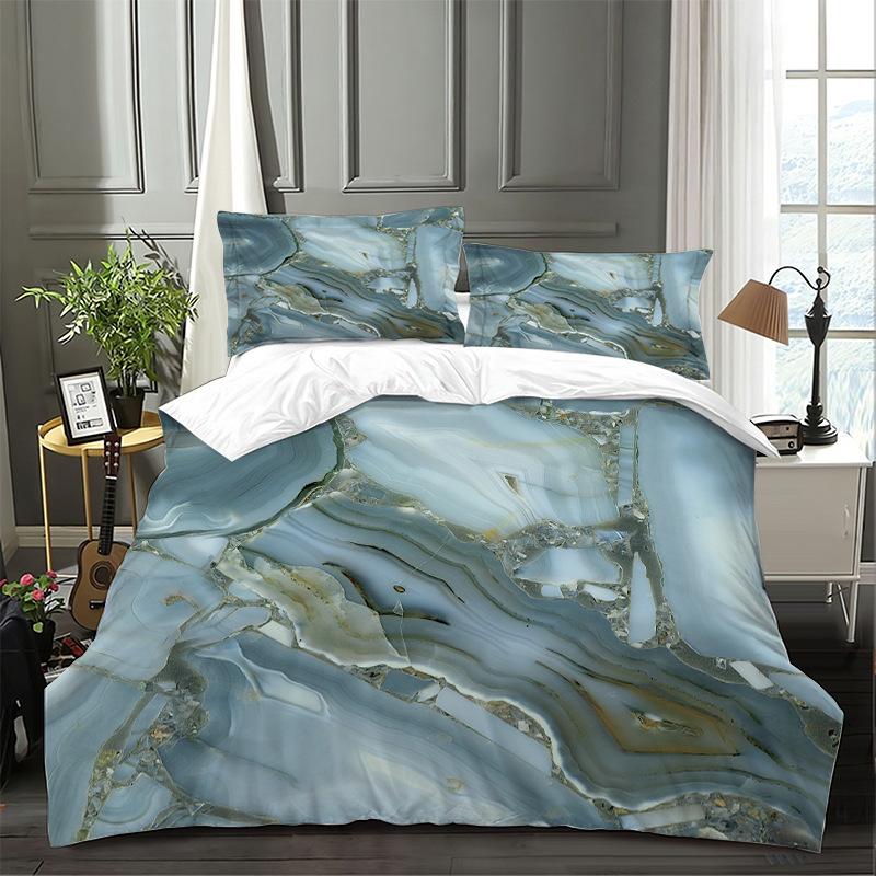 Colorful Marble Duvet Cover Abstract Geometric Bedding Set King Queen For Adults Kids Bedroom Decor Microfiber Comforter Cover