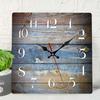 Custom UV Printed Square Wood Wall Art Clock /ODM Square Silent Quartz Wooden Clock for Kitchen Bedroom Decoration