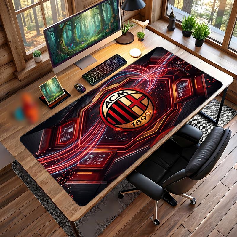AC Milan Printed Large Mouse Pad, Non Slip Soft Rubber Gaming Desk Mat for Office Laptop Computer Decor
