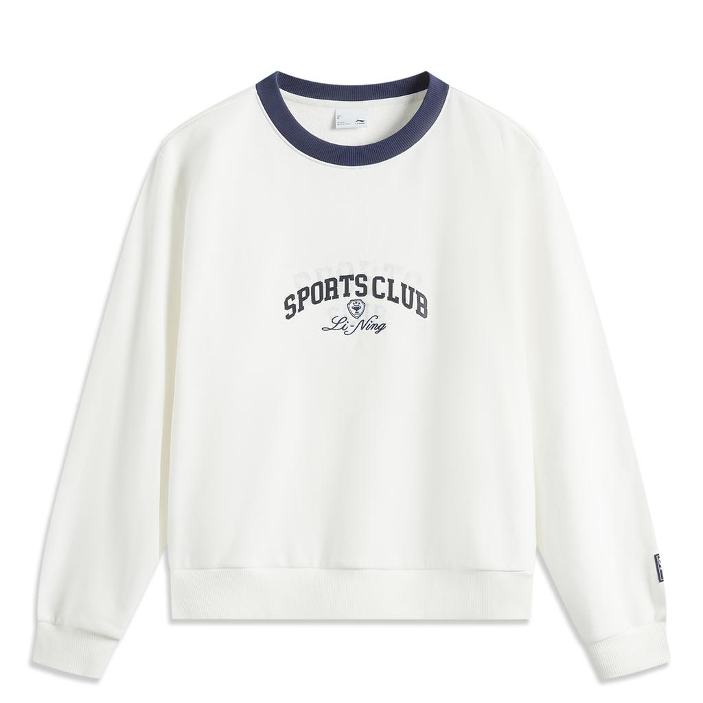 Li-Ning Comfortable Casual Versatile Long Sleeve T-Shirt Women Tops Off-White AWDV136-1