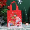 4 pezzi di sacchetti regalo di Natale, riutilizzabili con modelli di pupazzo di neve di Babbo Natale, per decorazioni festive