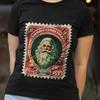 Christmas Stamp T-shirt, Unisex Heavy Cotton Tee, Santa Tshirt, Postage Stamp #2 Unisex T-Shirt