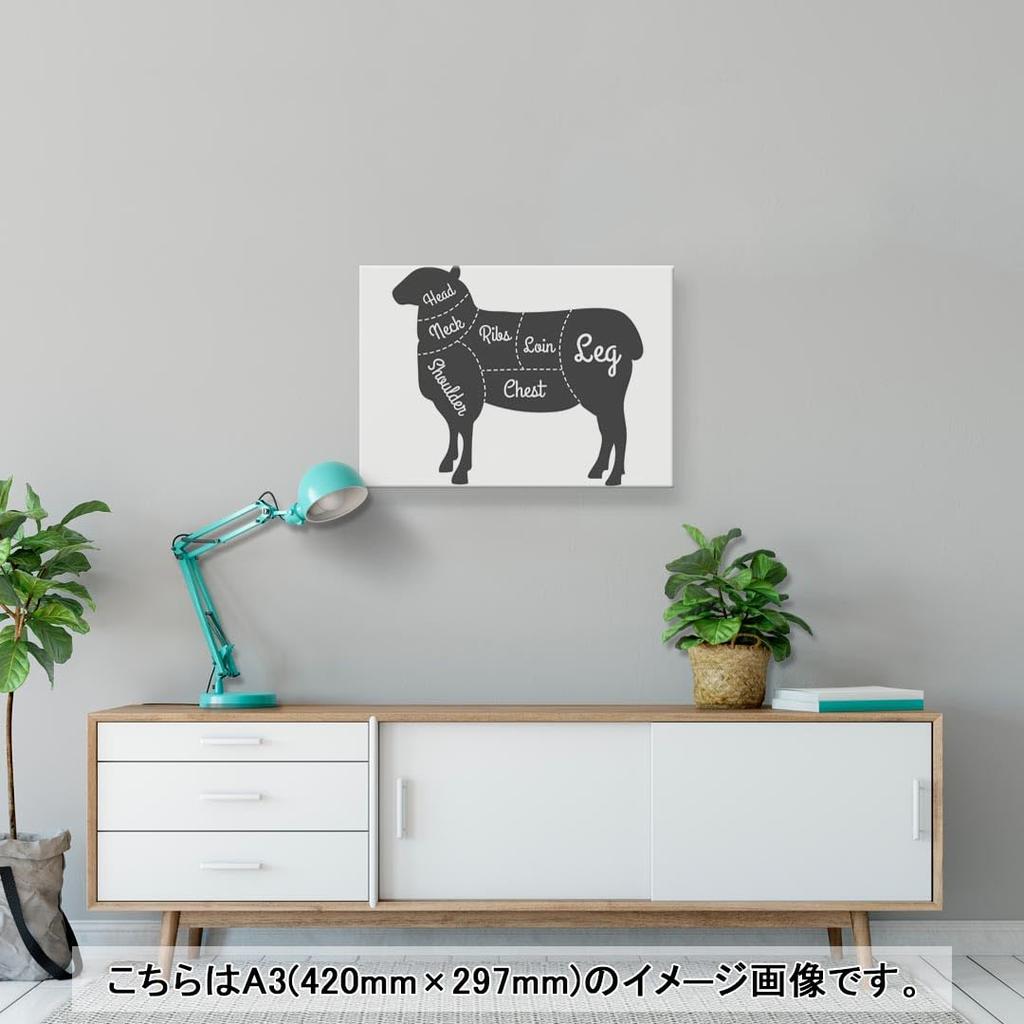 Art 420mm x Wall Wooden Stylish Interior Parts Panel, Painting, Decoration, igsticker, 297mm, A3, Photo, Hanging, Frame, Decor, 031921, Animal, Meat,