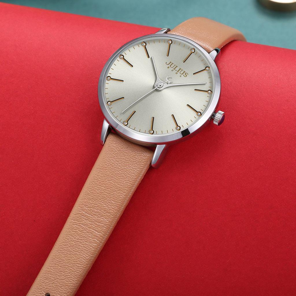 Classic Julius Women's Watch Japan Quartz Hours Fashion Clock Leather Bracelet Girl's Birthday Valentine Gift No Box