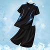 Men's Quick-Dry Sports Suit: Short Sleeve T-Shirt & Summer Fitness Football Training Gear. Custom Logo Option Available.