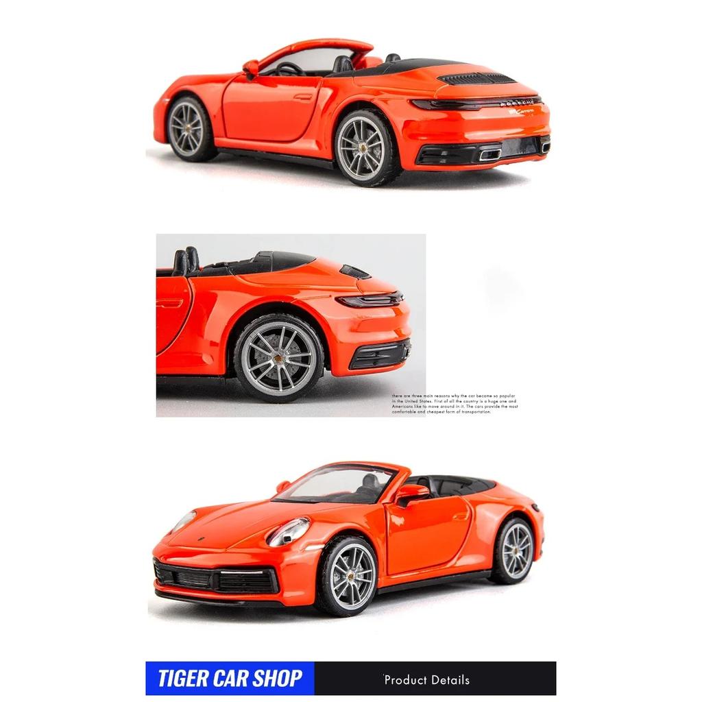 1/32 Porsche 911 Carrera Supercar Alloy Model Car Toy Diecasts Casting Sound and Light Car Toys For Children Vehicle