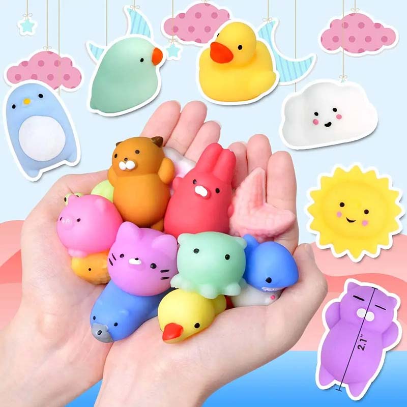 12pcs/lot Mini Cute Soft Squishy Fidget Toy Kawaii Mochi Cat Anti Stress Reliever Sensory Squeeze Xmas Gift for Adult Kid TMZ