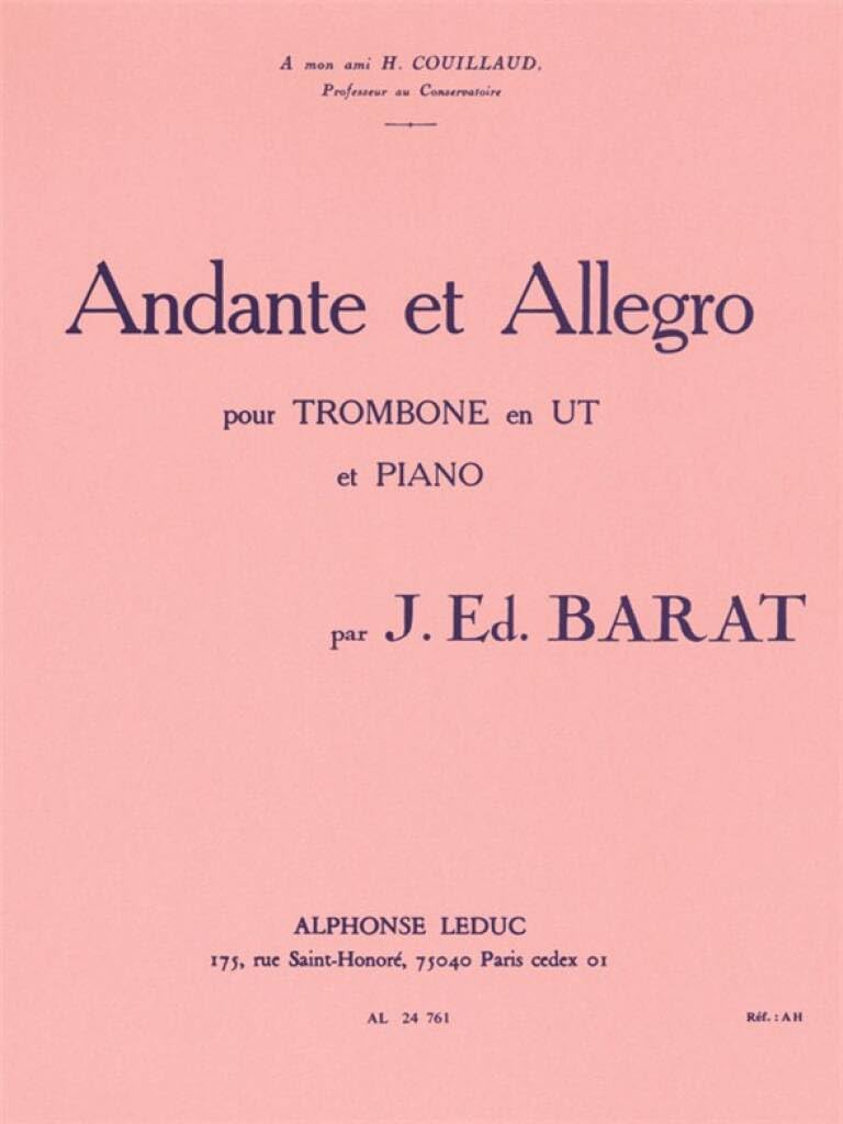 Wittner Balla: Andante and Allegro (Trombone, Piano) Leduc Publishing