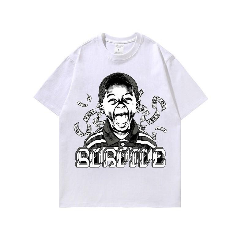Vintage Washed Cotton Tee Unisex Oversized Streetwear Short Sleeve T-Shirt Retro Hip Hop Style