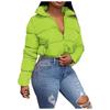 Fashion Women Solid Stand-up Collar Cardigan Down Jacket Outerwear Padded Coat