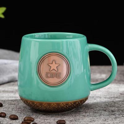 Chaxun Classic Green Fish Scale Ceramic Mug
