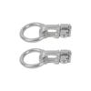 2PCS L-Track Double Stud Tie Down Fitting With O Ring Fixed Anchor Point Tie Down Strap Accessories