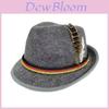 Felt Fedora Hat With Feather Trim For Halloween And Festive Parties