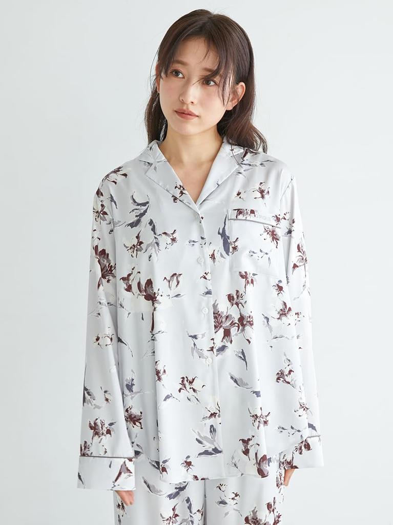 Gelato Pique Day Floral Satin Piping Shirt PWFT252239BLUF Mother's