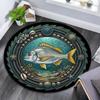 Marine Life Emblem Round Area Rug Under Office Chairs Bedroom Living Room Home Decor