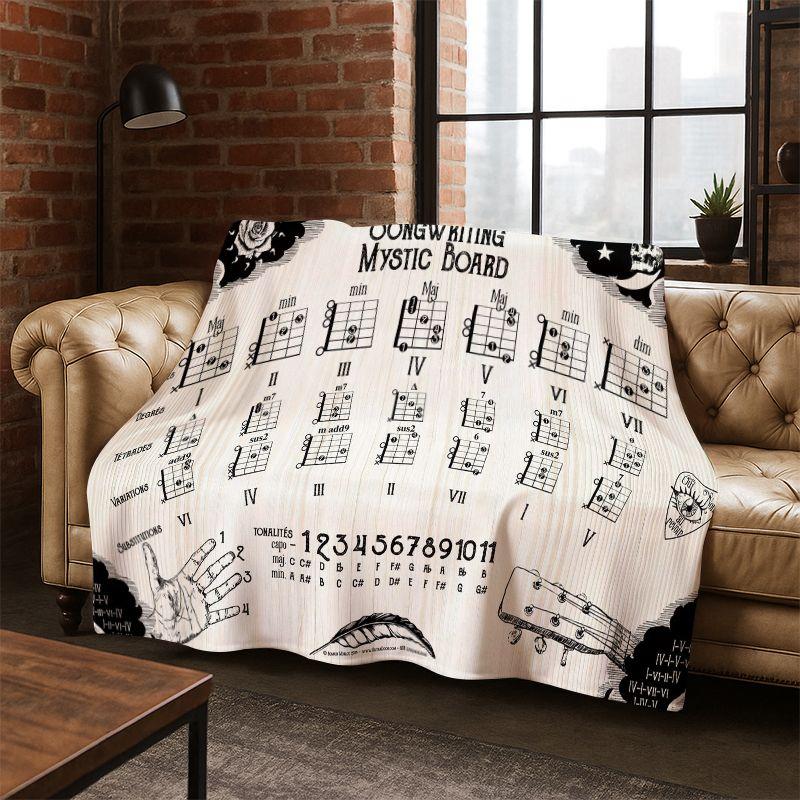 Music Theory Chart Guitar Chords Flannel Blanket Soft Warm Throw Blanket for Bedroom Living Room Bed Travel Camping Picnic Gift