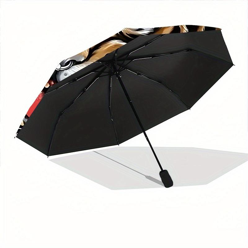 1pc Tiger Mask Automatic Opening/closing Umbrella with Auto Open/Close, Windproof, Foldable Sunshade yy250811118