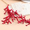 Bohemian Style Red Coral Necklace Female Temperament Niche Collarbone Chain