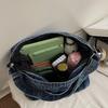 Schoolbag new Korean version denim bag large capacity underarm bucket bag trendy versatile simple commuter denim shoulder bag