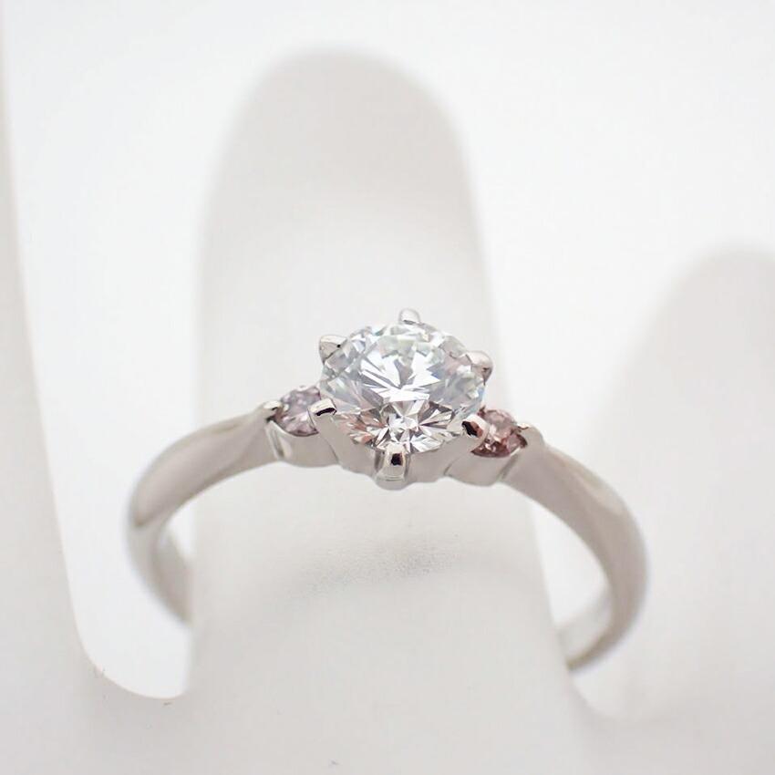 [Used] Pt900 Diamond 0.075ct / 0.525ct Ring / Size 9 / g526-23