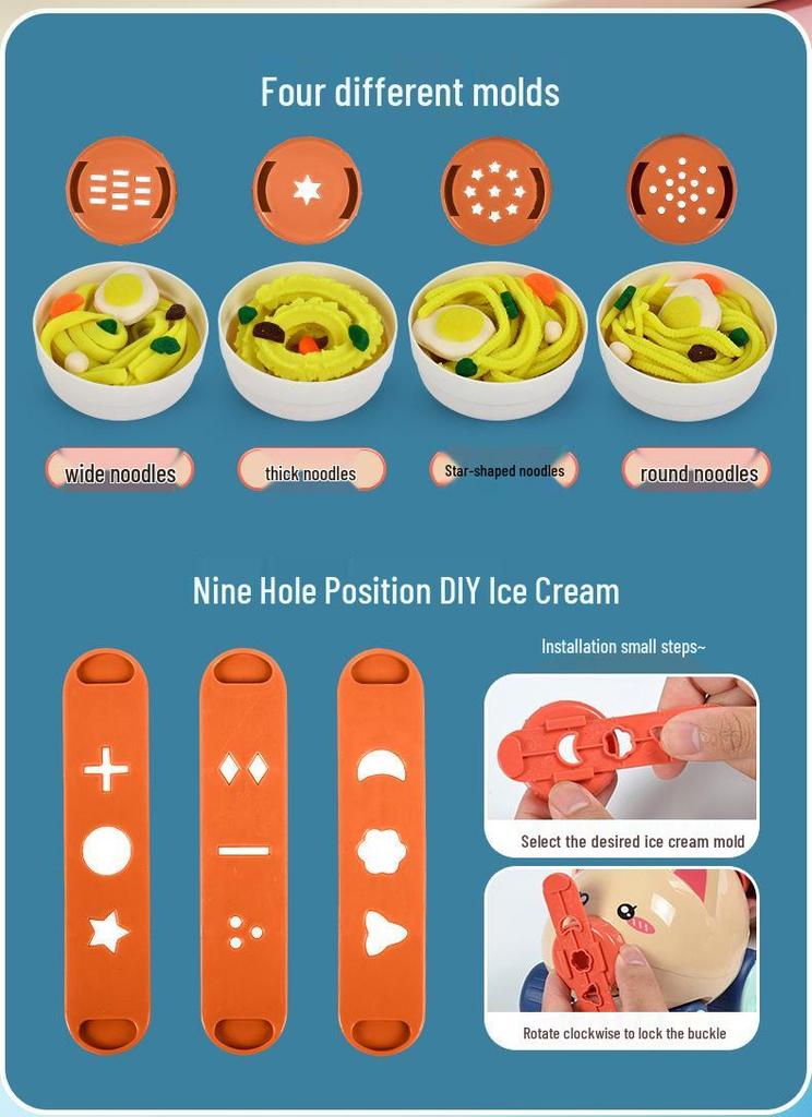 Colorful Clay Piggy Eraser & Noodle Maker Toy Set for Kids - Lightweight Clay for Boys & Girls, Ideal for Kindergarten Activities
