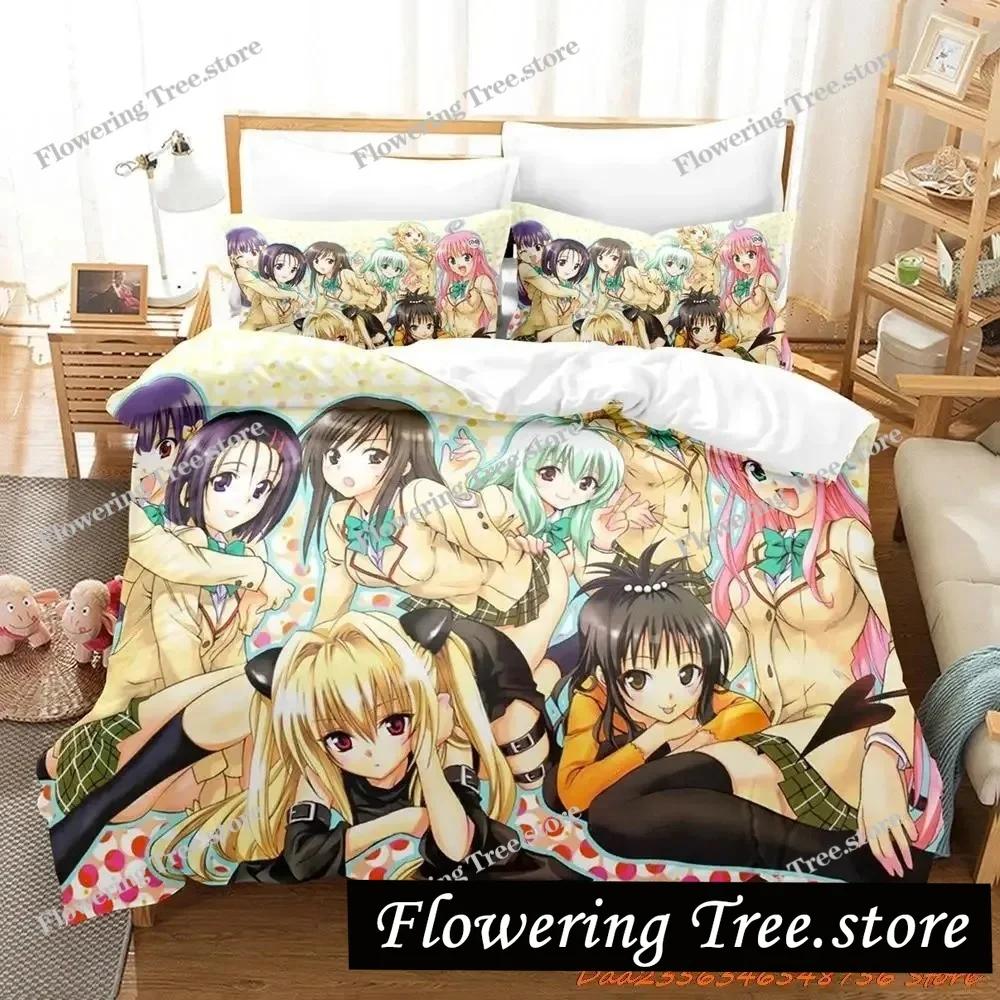 Постельное белье Love Ru Односпальное Полуторное Двуспальное Евро Размер Кинг-Сайз Комплект для Спальни Взрослого Ребенка Пододеяльник Комплекты 3D Печать Аниме Комплект Простыней