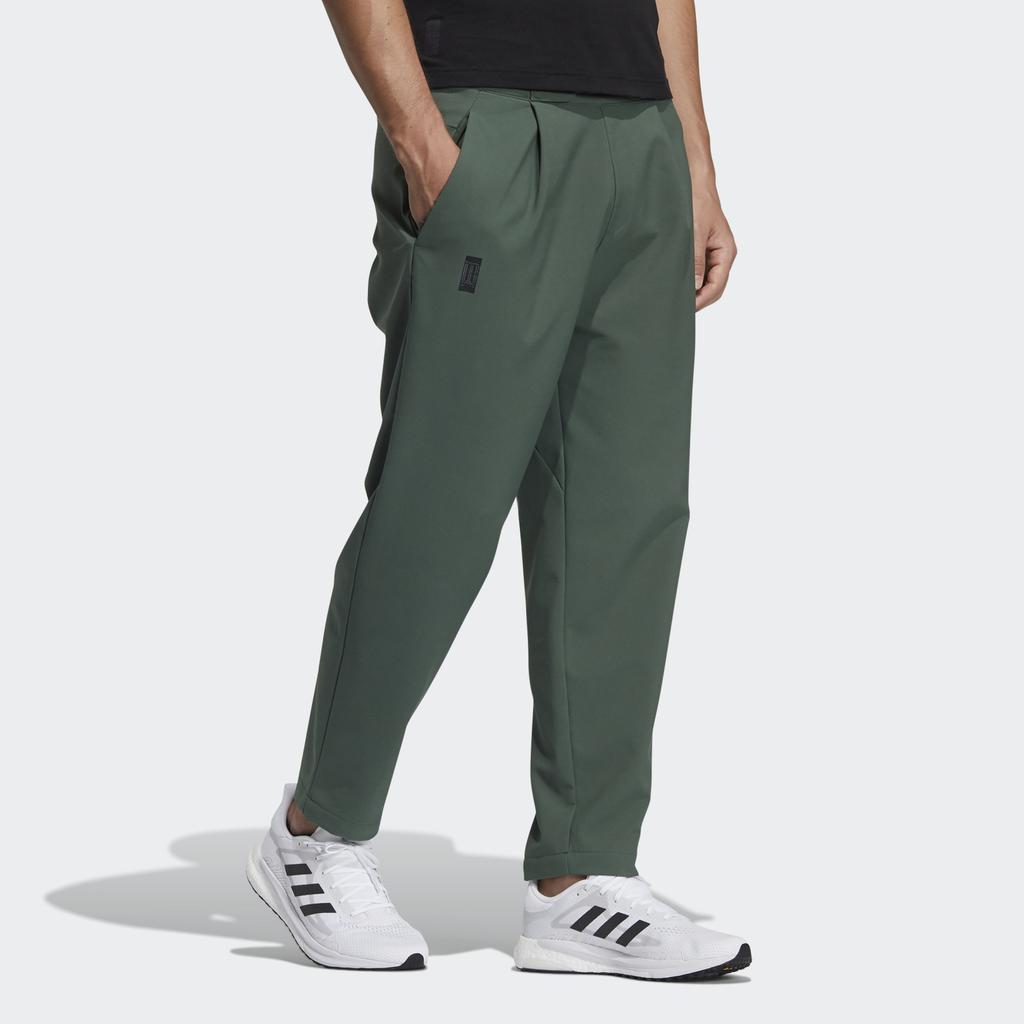 Adidas WV Warm Pleated Solid Color Loose-Fit Casual Pants Men Bottoms Green GP0890