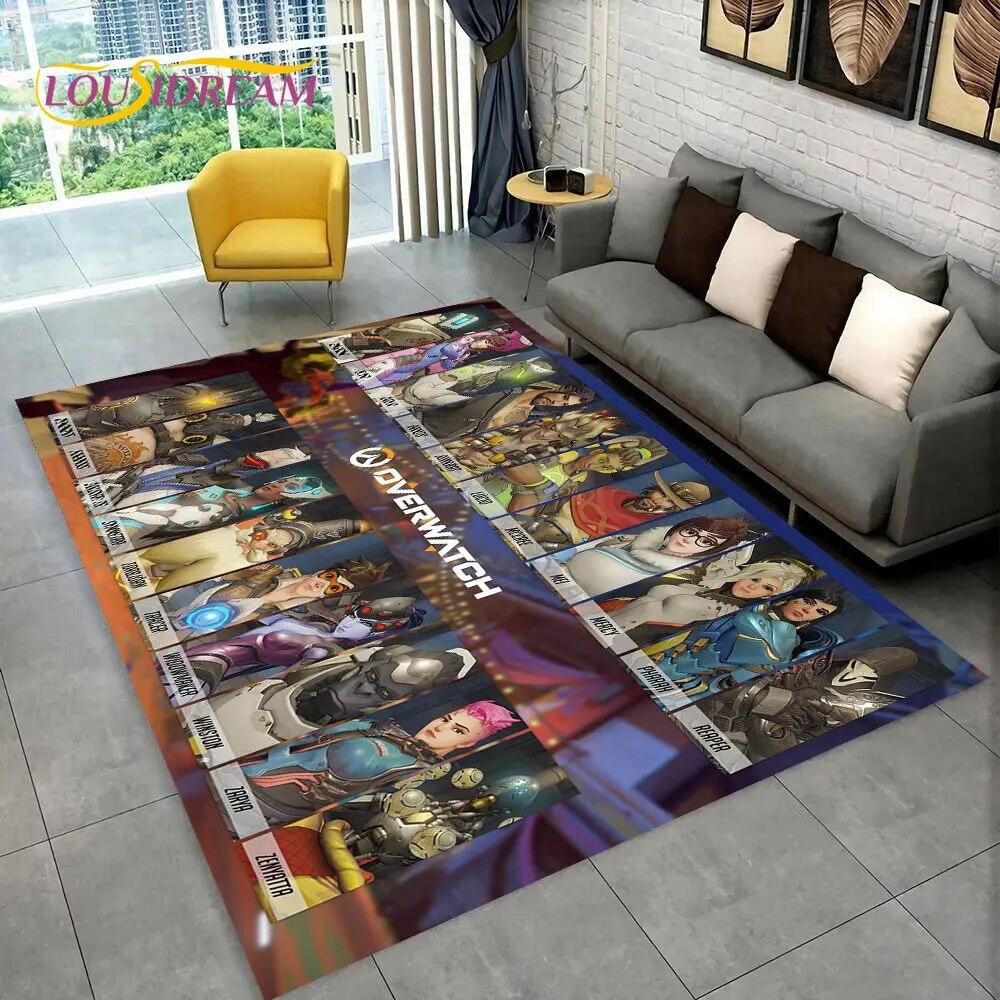 Overwatch Game Gamer DVA  Area Rug,Carpet Rug for Home Living Room Children's Bedroom Sofa Doormat Decor,kids Non-slip Floor Mat