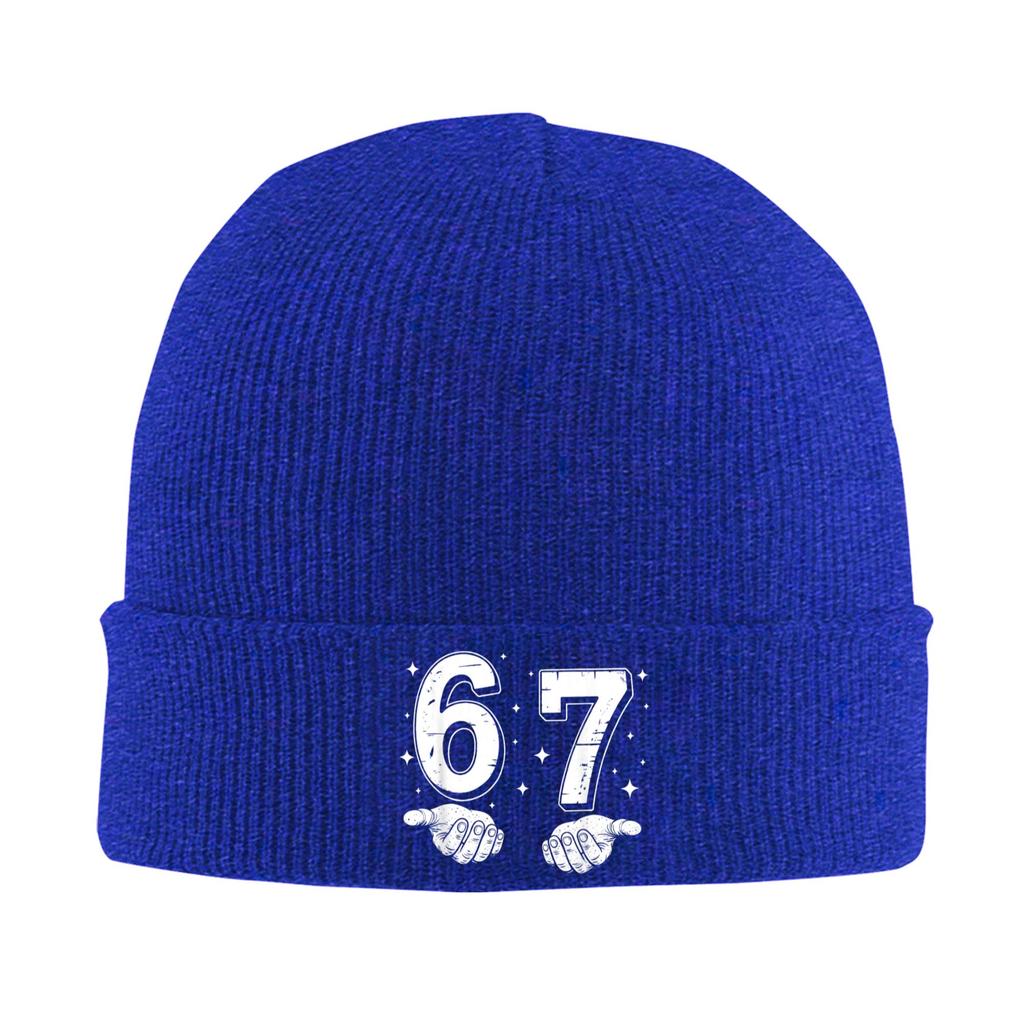 Funny Six Seven 6 7 Meme Gen Alpha Slang 6 7 Hands Knitting Hat Retro Caps Men Kpop Beanie Hats Autumn Winter Warm Bonnet Hats