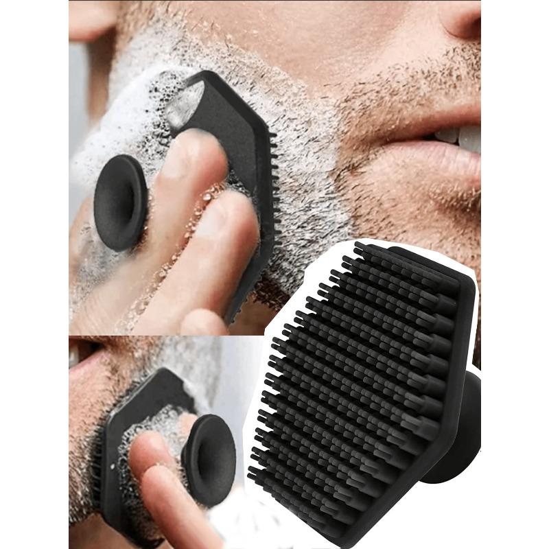1pc Portable Silicone Facial Cleansing Brush & Exfoliating Brush & Beard Brush & Massage Tool