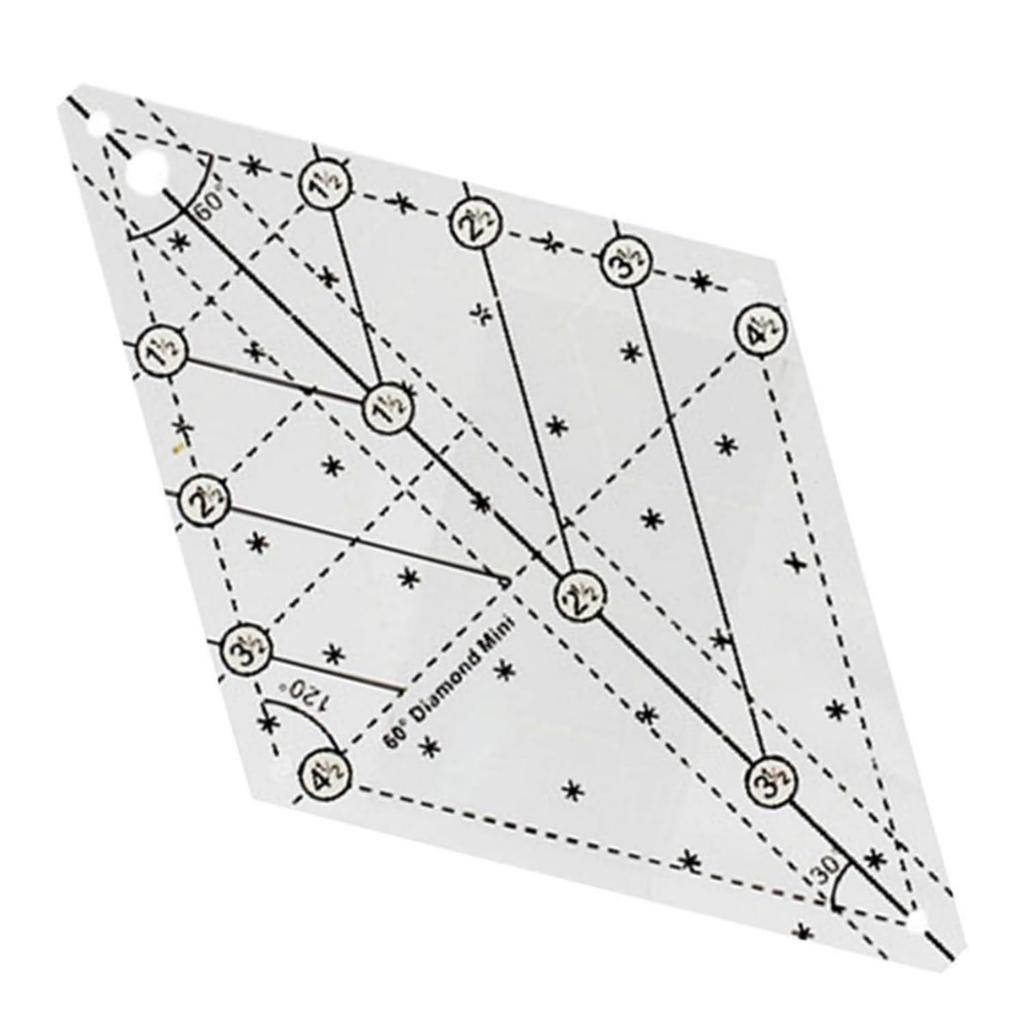 60 Grad Diamant Quiltvorlage Nählineal Quiltlineal Bastellineal für einfache Quiltmuster Zubehör