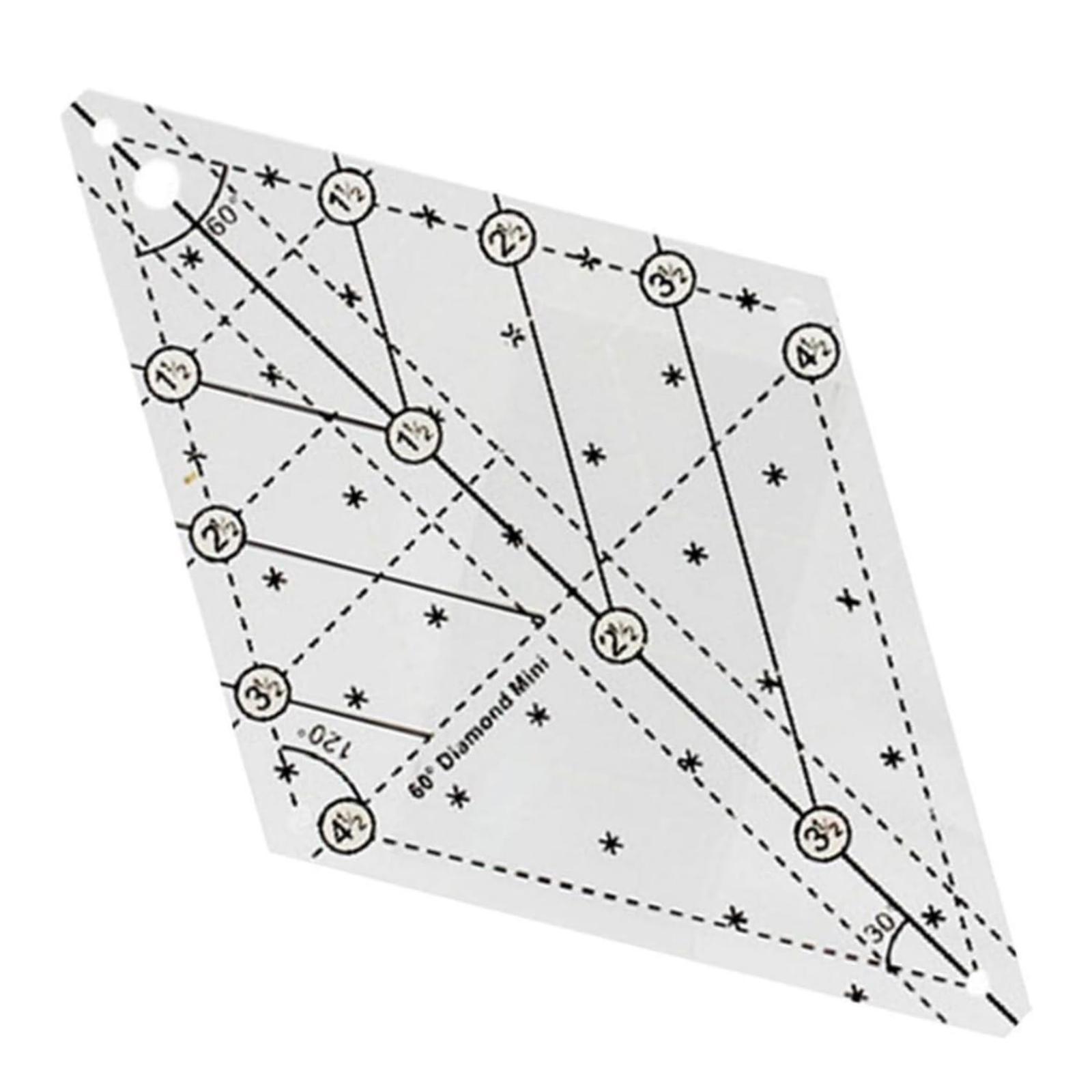 

60-градусный алмазный шаблон для квилтинга, швейная линейка, линейка для квилтинга, линейка для рукоделия, простые дизайны для квилтинга, фурнитура M