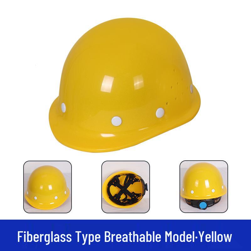 National Standard Thickened Fiberglass Construction Helmet with Logo Printing