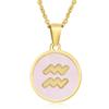 Elegant European & American Zodiac Pendant Necklace - Women's Gold Stainless Steel Constellation Charm