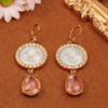 [Pair of Angelic Earrings] Vintage-Inspired Angelic Earrings with Sparkling Rhinestones, Star & Heart Charms - Zinc Alloy, Perfect for Women's Date Ni