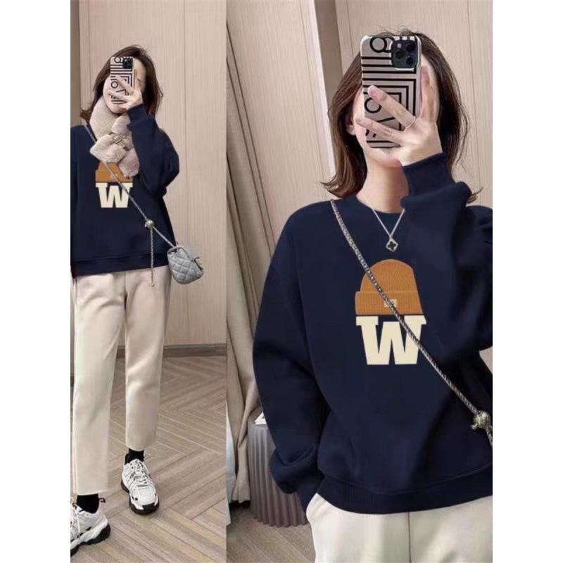 2025 Autumn/Winter Plus Velvet Thick Hoodie: Unisex Fox Cotton, Round Neck, Casual Korean Style