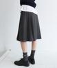 Leuba Wide Pleat Midi Skirt - Charcoal