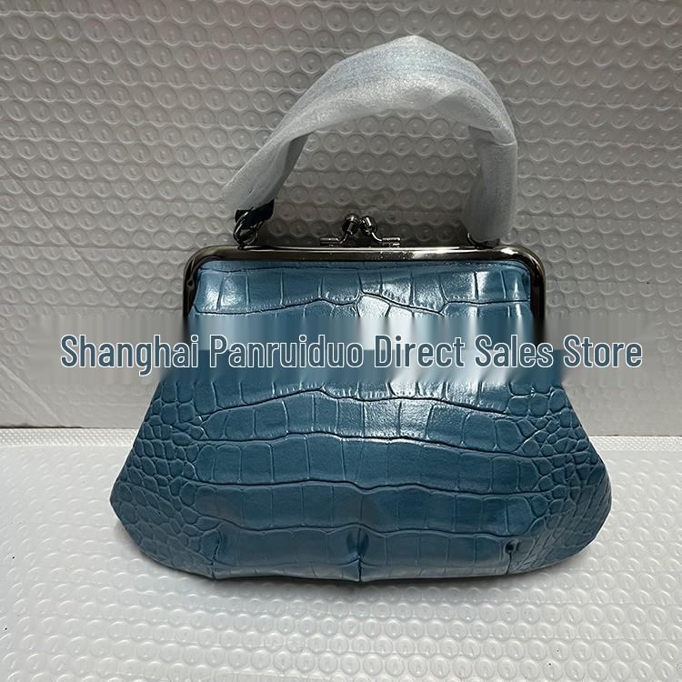 

2025 Сумка-пельмень с узором под черного крокодила: Повседневная женская сумка через плечо, на плечо и под мышку 21cm