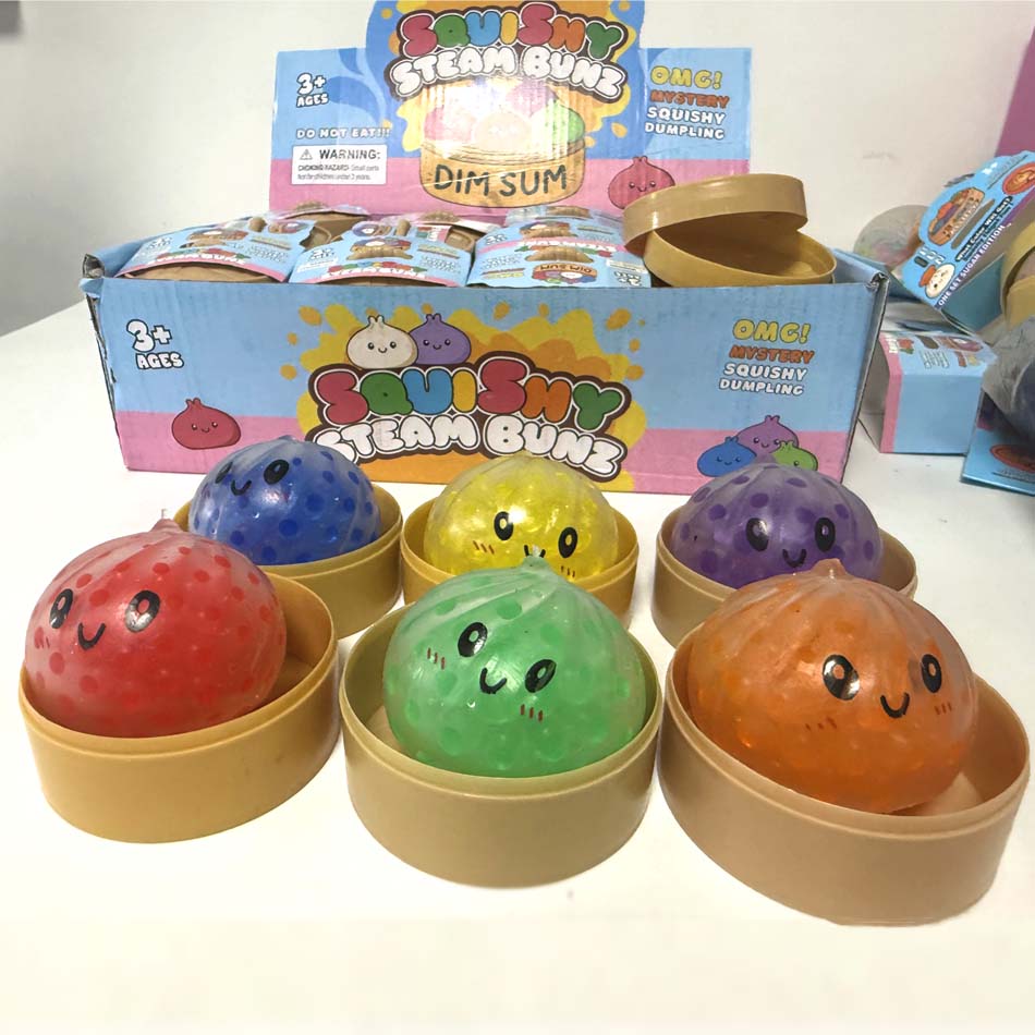Dumpling Pressure Dumpling Squishies Cute Colorful Bun Toy Slow Rising Stress Relief Fidget Toy For Kids Adults Anti-Anxiety Gif